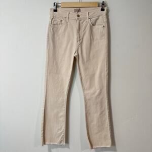 Mother Denim The Insider Ankle Fray Jeans So Far Gone Cream 26